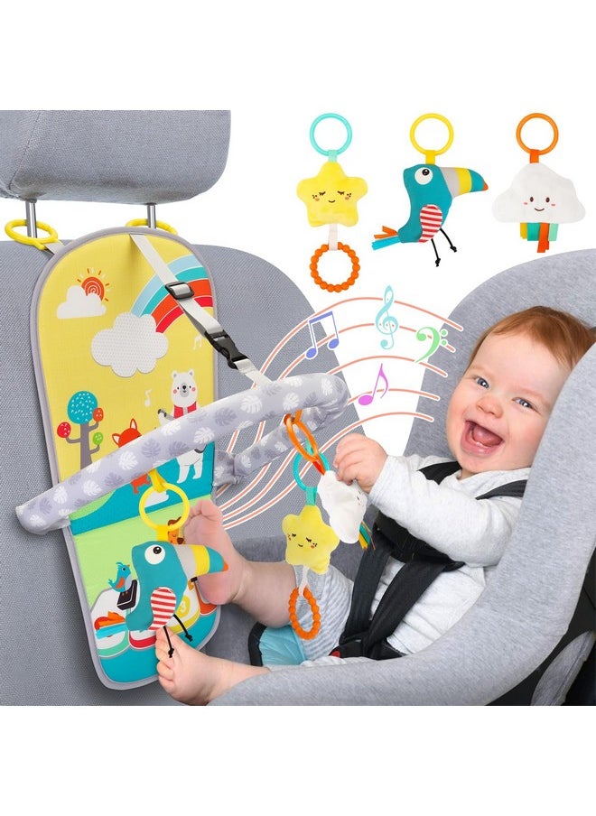 Car Seat Toys For Babies - Kick And Play Activity Center 6 Months Rear Facing Cars Seats Entertainment Toy Infant With Music Hanging Adjustable Activity Arch For Travel Baby Gift 6 Months