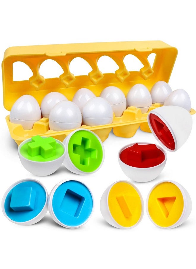 Matching Eggs Color Shape Recoginition Sorter Puzzle Travel Bingo Game Easter Baskets Stuffers Montessori Learning Educational Fine Motor Skill Toy For 3 4 5 Year Old