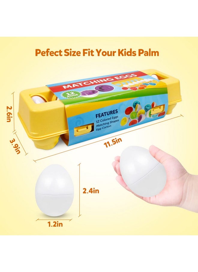 Matching Eggs Color Shape Recoginition Sorter Puzzle Travel Bingo Game Easter Baskets Stuffers Montessori Learning Educational Fine Motor Skill Toy For 3 4 5 Year Old