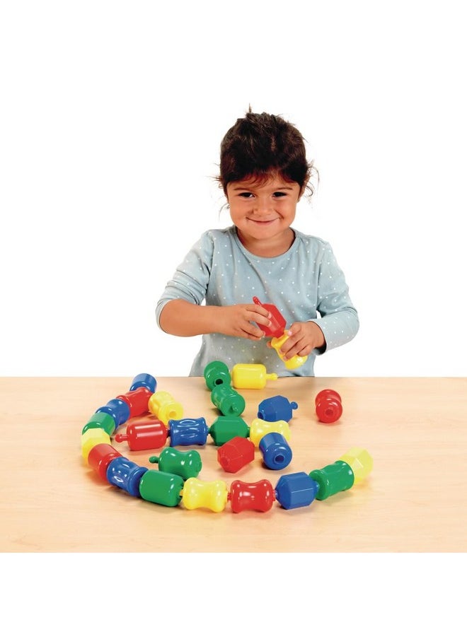 Early Stem Toy, Connecting, Fun, Linking, Pop Beads For Toddlers, Snap Lock Beads Set In Storage Bin, Pack Of 28