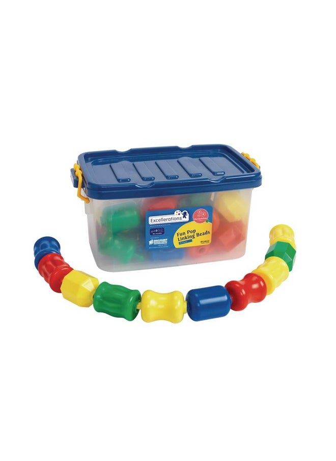Early Stem Toy, Connecting, Fun, Linking, Pop Beads For Toddlers, Snap Lock Beads Set In Storage Bin, Pack Of 28