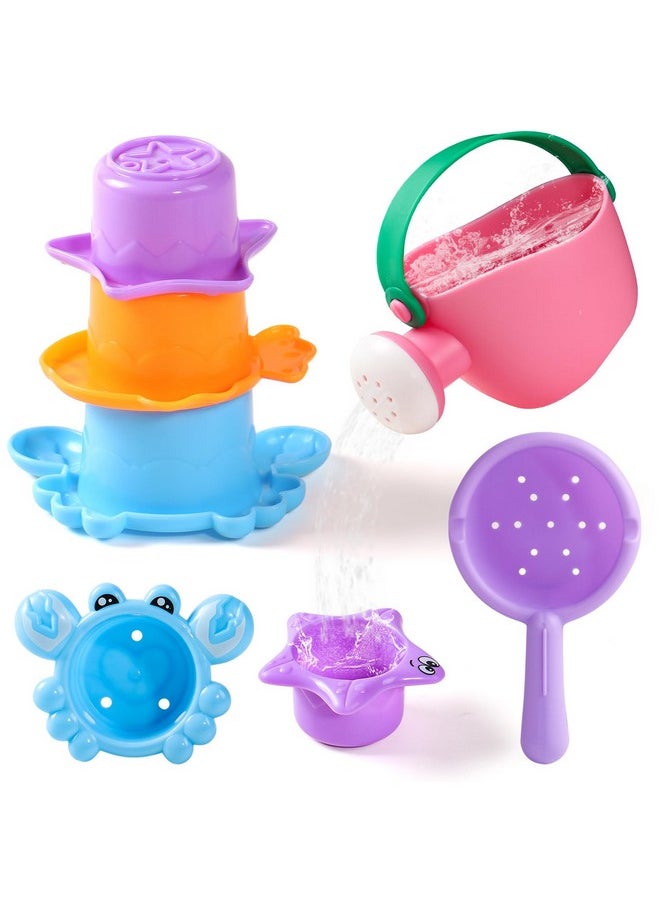 Baby Bath Toys For Kids Ages 1-3 5 Pcs Mold Free Toddler Bath Toys For 2-4 Bathtub Water Toys Christmas Baby Gifts (Color Random)