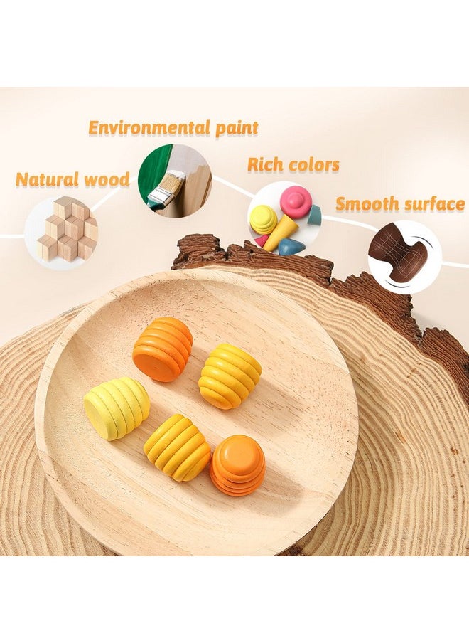 162 Pcs Wooden Loose Parts Toy Rainbow Stacking Toy For Toddlers, Sensory Play Set Colorful Montessori Materials Preschool Learning Building Toys For Boys Girls