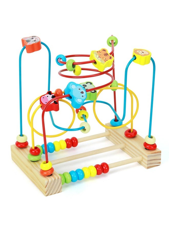 Bead Maze Toy For Toddlers Wooden Bead Toys Colorful Roller Coaster Preschool Educational Toys For Kids Classic Birthdday Gift For Toddlers Baby Infant Boys Girls…