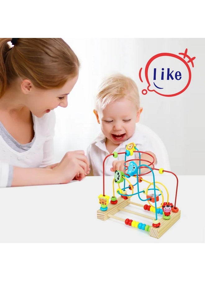 Bead Maze Toy For Toddlers Wooden Bead Toys Colorful Roller Coaster Preschool Educational Toys For Kids Classic Birthdday Gift For Toddlers Baby Infant Boys Girls…