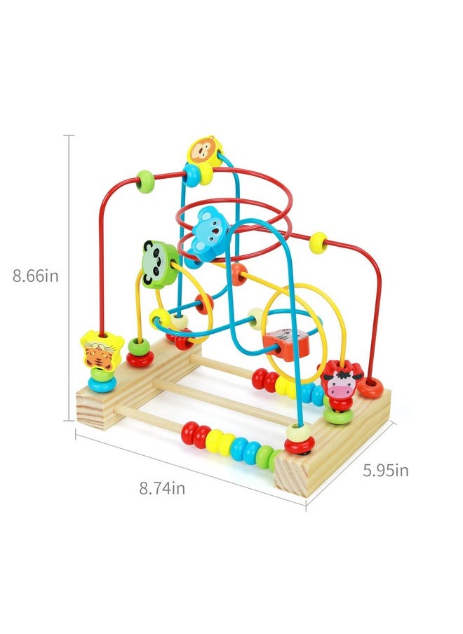 Bead Maze Toy For Toddlers Wooden Bead Toys Colorful Roller Coaster Preschool Educational Toys For Kids Classic Birthdday Gift For Toddlers Baby Infant Boys Girls…