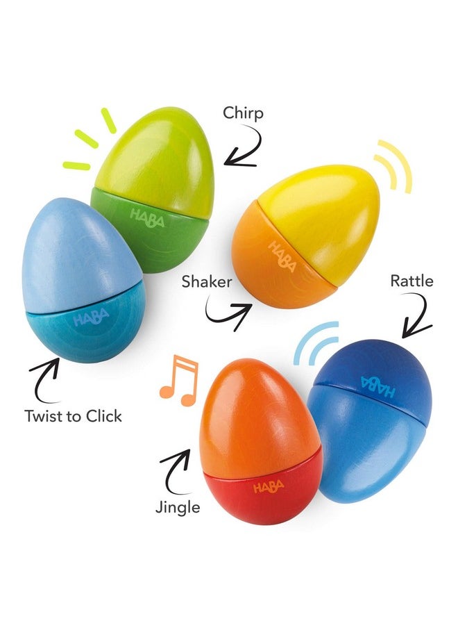 Musical Eggs - 5 Wooden Eggs With Acoustic Sounds | Made In Germany | Kids Musical Instruments | Montessori Toys | Learning Toys For Early Music Play | Ages 2-4
