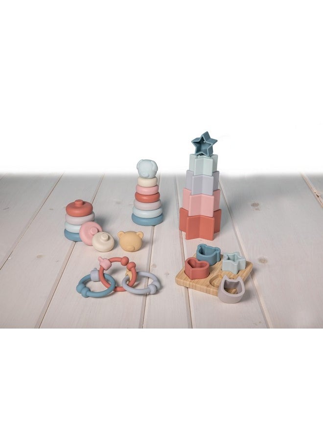 Baby And Toddler Toys Simply Silicone Stacking Rings For 6+ Months Old Preschool Gifts, 6-Inches, Puppy