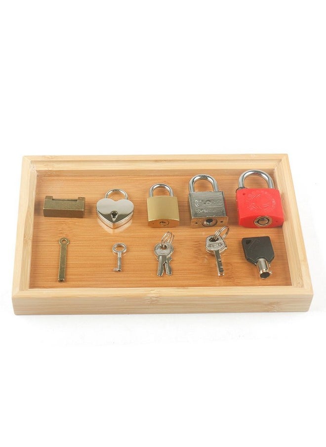Lock And Key With Wood Tray Set Fine Motor Skill Sorting Learning Toys Travel Games For Toddlers 3-5 Years