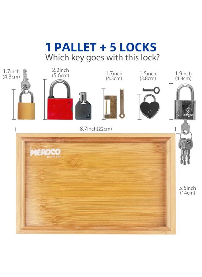 Lock And Key With Wood Tray Set Fine Motor Skill Sorting Learning Toys Travel Games For Toddlers 3-5 Years