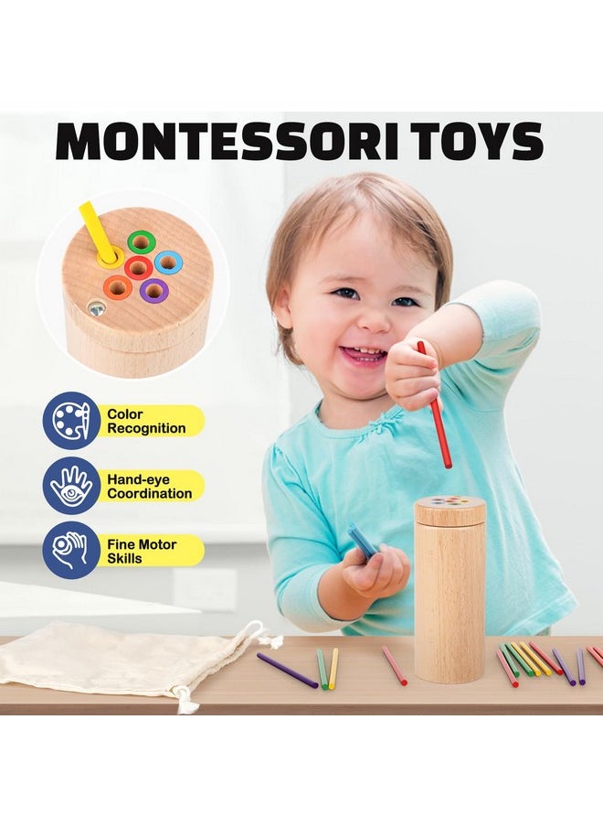 Montessori Toddler Toys For 2 3 Year Old, Color Matching Fine Motor Toys For Toddlers 3, Sensory Toys, Wooden Educational Toys For 2 Year Old