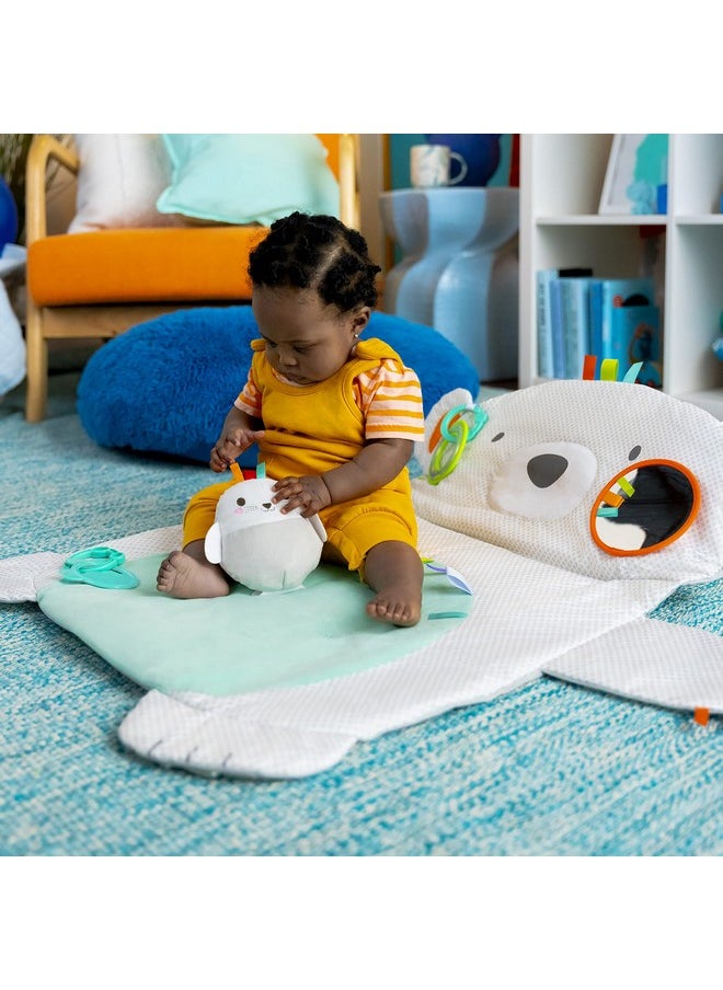 Tummy Time Prop & Play Baby Activity Mat With Support Pillow & Taggies - Polar Bear 35 X 29.5 In., Newborn And Up