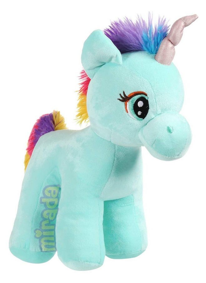 Enchanting Rainbow Cyan Unicorn Soft Toy For Girls/Kids | Floppy And Glittery With Sparkling Horn | Soft Stuffed Plush Animal | - 29Cm