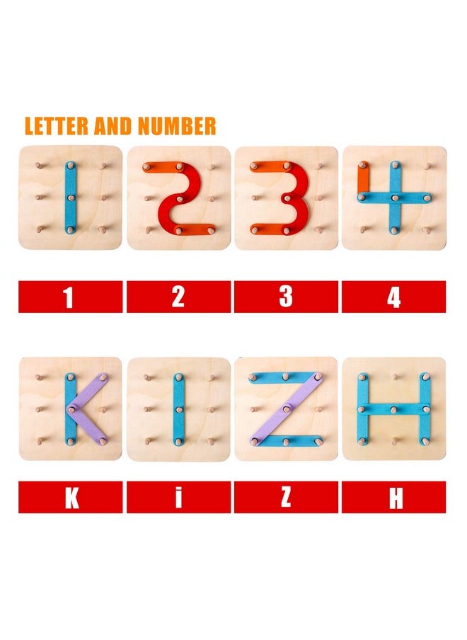 Wooden Letter And Number Construction Activity Set Educational Preschool Toys Shape Color Recognition Pegboard Sorter Set Board Blocks Stack Sort For Toddler Kids Boys Girls Toy