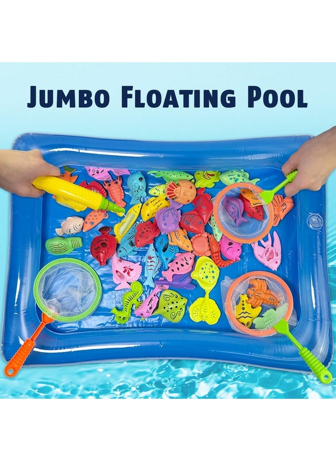 ™ Kids Pool Fishing Toys Games | Summer Magnetic Floating Toy Magnet Pole Rod Fish Net Water Table Bathtub Bath Game, Learning Education For Age 3 4 5 Boys Girls Toddlers Carnival Party Favors