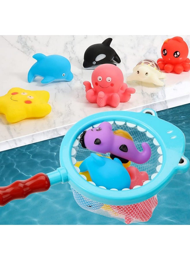 16Pcs Bath Toys, Baby Kids Floating Animal Toys Pool Toy Set Fishing Net Clockwork Swimming Toys, Pool Toys For Toddlers Age 2-4 Pool Bath Time For Infant Girls Boys