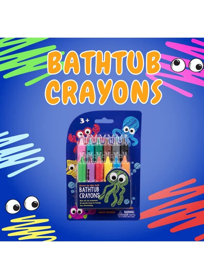 Bath Crayons Super Set -Set Of 12 Draw In The Tub Colors With Bathtub Storage Mesh Bag -Non-Toxic, Safe For Children, Won'T Disintegrate In Water -Art Project For Toddlers, Gift For Kids