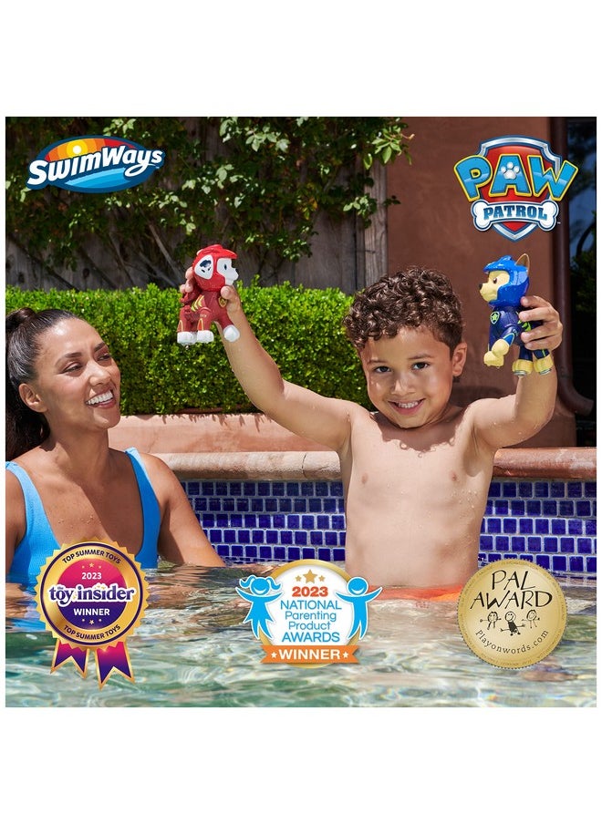 Paw Patrol Floatin' Figures, Swimming Pool Accessories & Kids Pool Toys, Paw Patrol Party Supplies & Water Toys For Kids Aged 3 & Up, Chase & Marshall 2-Pack