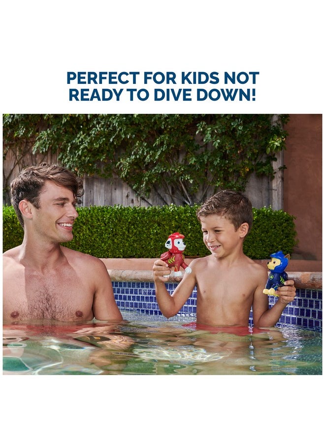 Paw Patrol Floatin' Figures, Swimming Pool Accessories & Kids Pool Toys, Paw Patrol Party Supplies & Water Toys For Kids Aged 3 & Up, Chase & Marshall 2-Pack
