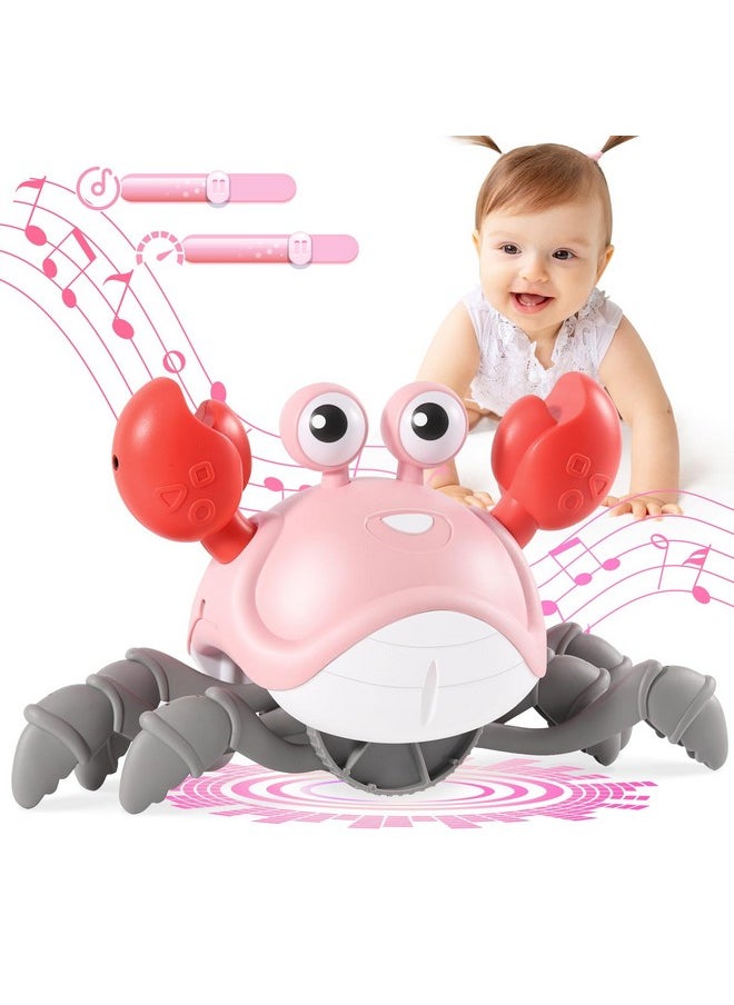 Crawling Crab Baby Girl Toys 3.0, Upgraded Tummy Time Baby Toys 6-12 12-18 Month, Walking Dancing Crab With Music&Speed Control For 2 3 4 5 6 7 8 9 10+ Girls Birthday Gifts Christmas Stocking Stuffers