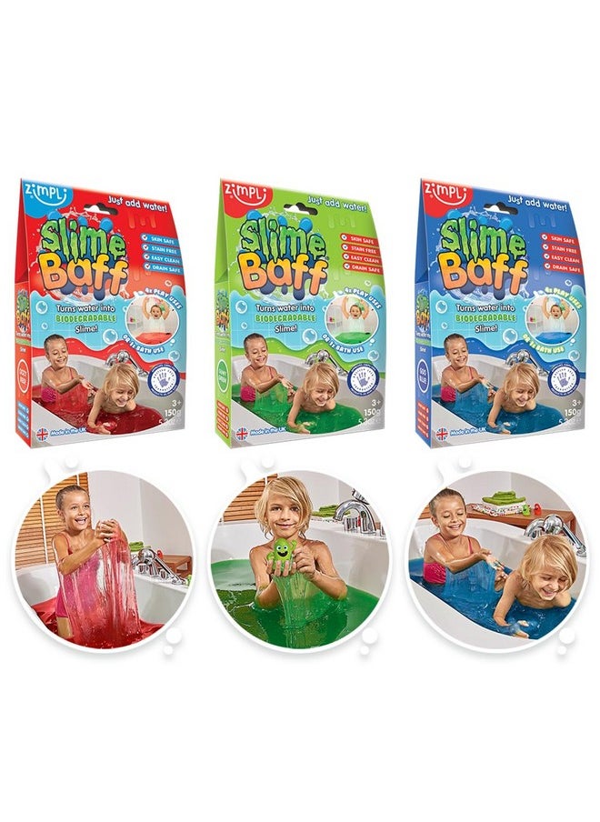 Aff Bundle From Zimpli Kids, Red, Green & Blue, Magically Turns Water Into Gooey, Colourful Slime, Slime Making Kit For Children, Birthday Present For Boys & Girls, Certified Biodegradable