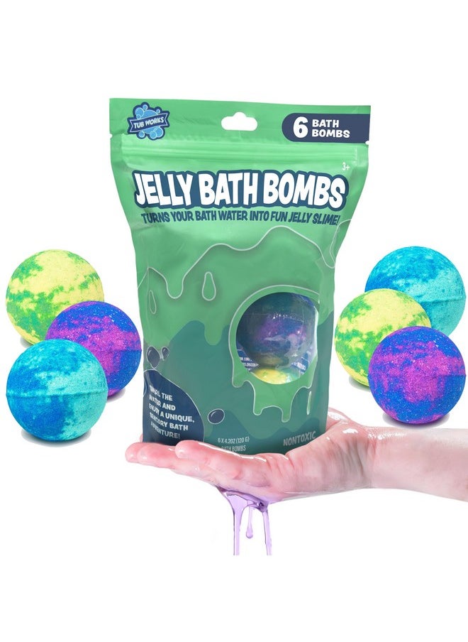 ® Jelly Bath Slime Bombs, 6 Pack | Bath Bombs For Kids That Turn Bath Water Into Colorful Jelly Slime | Nontoxic | Unique Kids Bath Bombs With Surprise Slime Texture | Sensory Fun Bath Toys