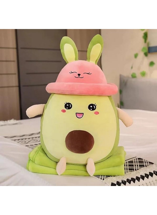 Soft Cute Avocado With Cap Pillow Cuddle Hug-Able Super Soft Toys Stuffed Plush Doll Toy Fits For Home, Office, Nursery Beds, Kids Room Super Soft Toys (Size 35 Cm)