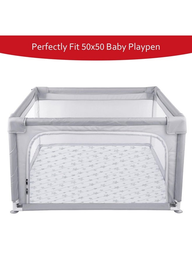 Premium Foam Baby Play Mat, 50''X50'' Playpen Mat, One-Piece Crawling Mat Non Slip Cushioned Mats For Babies, Infant And Toddler, Baby Floor Play Mat
