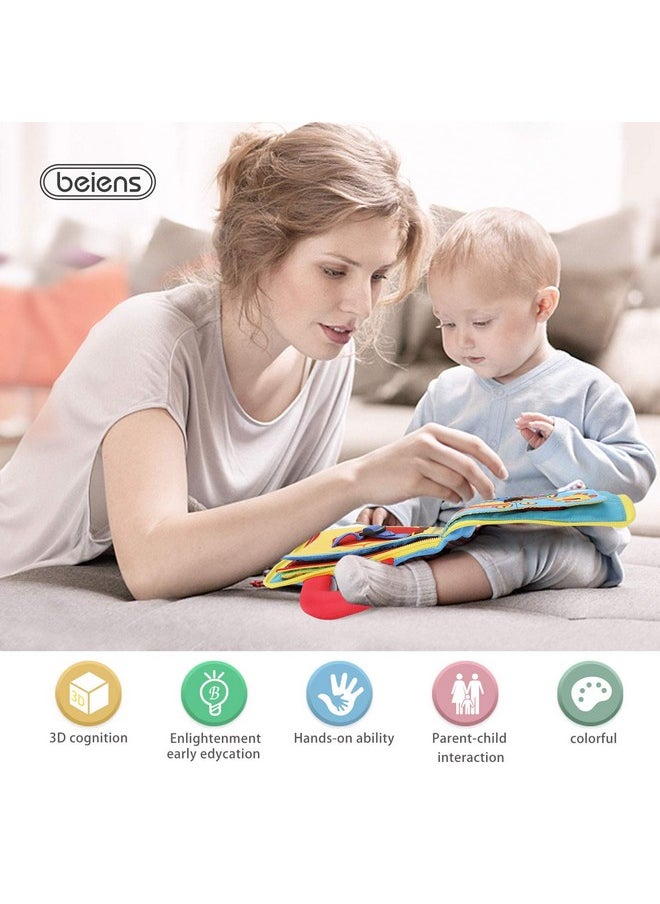 Quiet Book Montessori Toys, Busy Board For Toddlers 1 2 3 4, Toddler Activities Busy Book, Toddlers Travel Toy, Sensory 3D Cloth Books For Infants Baby Boys And Girls Gift