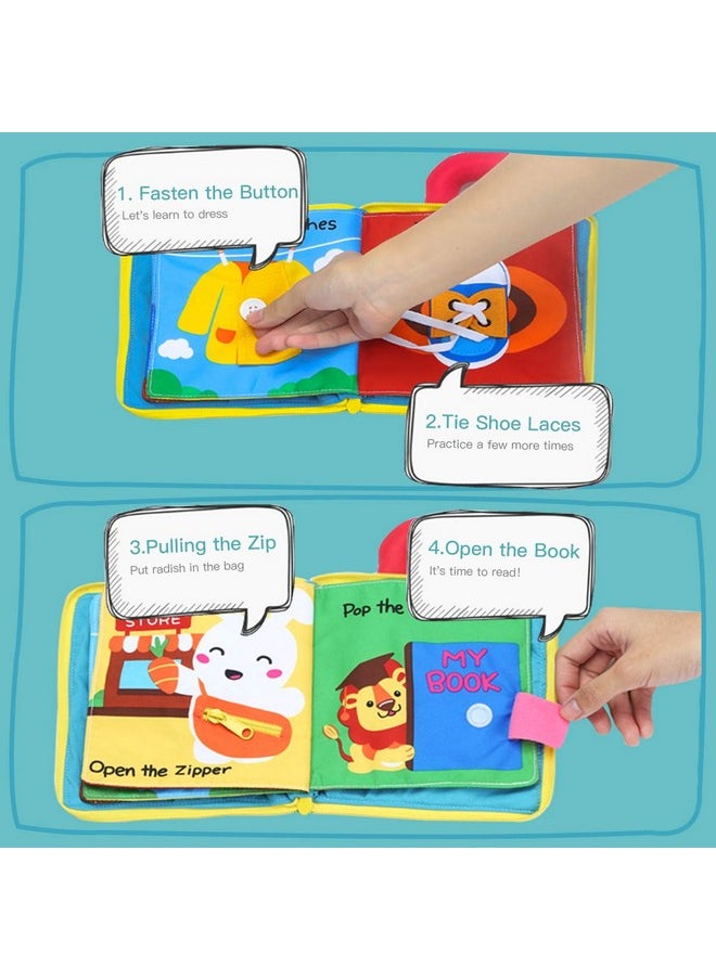 Quiet Book Montessori Toys, Busy Board For Toddlers 1 2 3 4, Toddler Activities Busy Book, Toddlers Travel Toy, Sensory 3D Cloth Books For Infants Baby Boys And Girls Gift