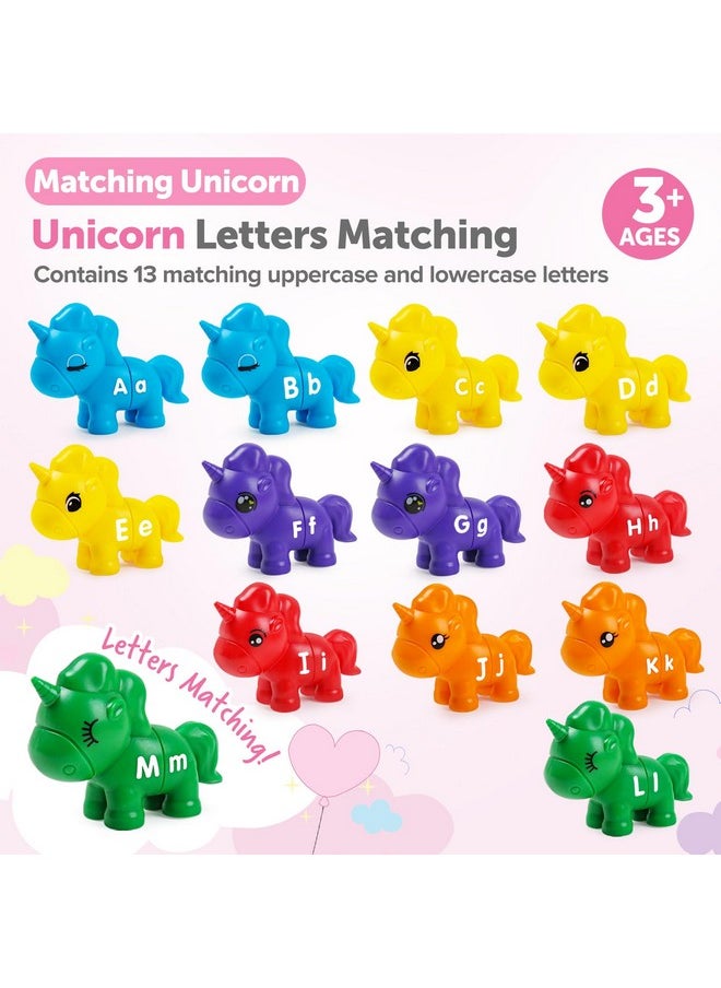 Abc Letters Matching Toys Double-Sided Alphabet Learning Toy For Kids Fine Motor Toys Uppercase Lowercase Letters Sorting And Matching Game Easter Birthday Gifts For Toddlers Kids 3 4 5（13Pcs）