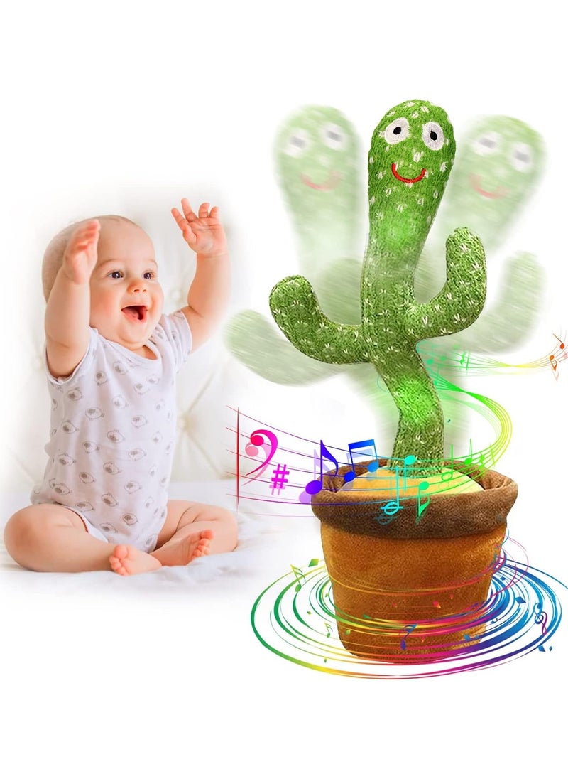 Rechargeable Toys Talking Cactus Baby Toys for Kids Dancing Cactus Toys Can Sing Wriggle Singing Recording Repeat What You Say Funny Education Toys for Children Playing Home Decor for Kids