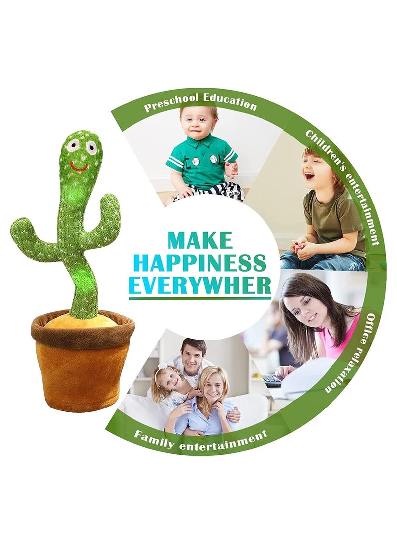 Rechargeable Toys Talking Cactus Baby Toys for Kids Dancing Cactus Toys Can Sing Wriggle Singing Recording Repeat What You Say Funny Education Toys for Children Playing Home Decor for Kids