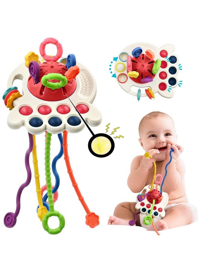 Sensory Montessori Baby Teething Toys 6 To 12 Months, Toddler Travel Toys For 1 2 Year Old Boy Girl Birthday Gifts, Soft Pull String Fidget Educational Learning Toys For 9 10 18 Months Infant