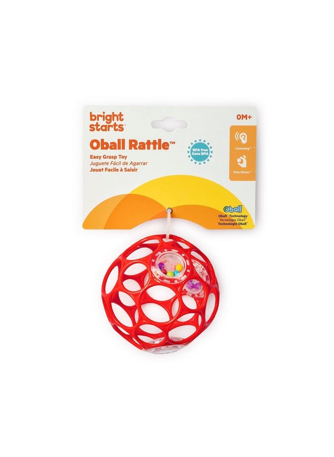 Oball Easy-Grasp Rattle Bpa-Free Infant Toy In Red, Age Newborn And Up, 4 Inches