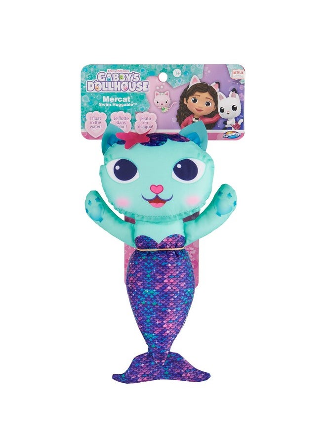 Gabby’S Dollhouse Mercat Swim Huggable, Gabby’S Dollhouse Toys, Bath Toys & Beach Toys, Floating Water Stuffed Animal For Kids Aged 1 & Up