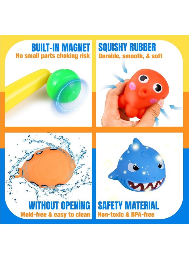™ Baby Bath Toy Set | Magnetic Fishing Toy Water Table Bathtub Kiddie Party Toy Fishing Pole Rod, Mold-Free Soft Rubber Floating Fish, Toddler Bath Game Gifts Age 18 Months 3 4 5 6 Year Old