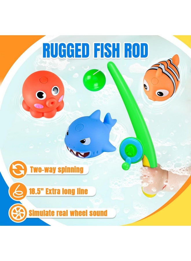 ™ Baby Bath Toy Set | Magnetic Fishing Toy Water Table Bathtub Kiddie Party Toy Fishing Pole Rod, Mold-Free Soft Rubber Floating Fish, Toddler Bath Game Gifts Age 18 Months 3 4 5 6 Year Old