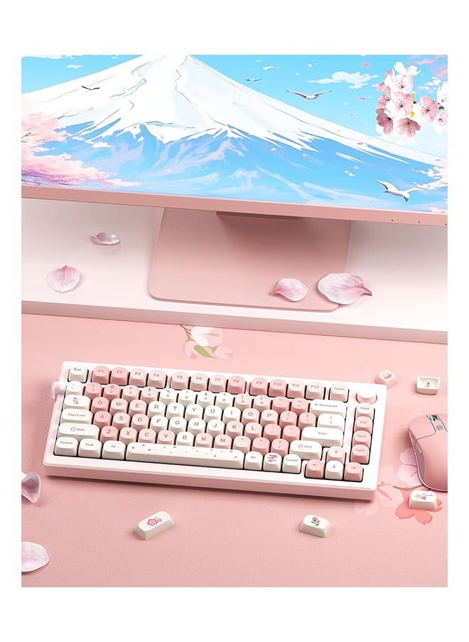 HITIME XVX Keycaps - Pink Cute PBT Keycaps, MOA Keycaps Dye-Sublimation, Custom Keyboard Keycaps 60 65 75 100 Percent for 100%, 75%, 65%, 60% Keyboard, 142 Keys Keycaps Set