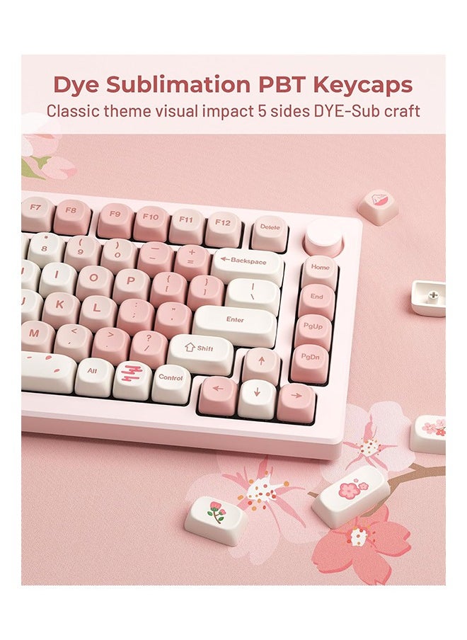 HITIME XVX Keycaps - Pink Cute PBT Keycaps, MOA Keycaps Dye-Sublimation, Custom Keyboard Keycaps 60 65 75 100 Percent for 100%, 75%, 65%, 60% Keyboard, 142 Keys Keycaps Set