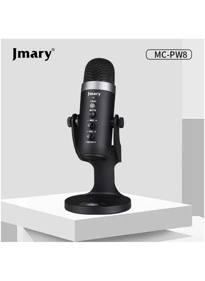 Jmary MC-PW8 USB Microphone for Podcasting, Gaming, Streaming, Recordings with Noise Reduction