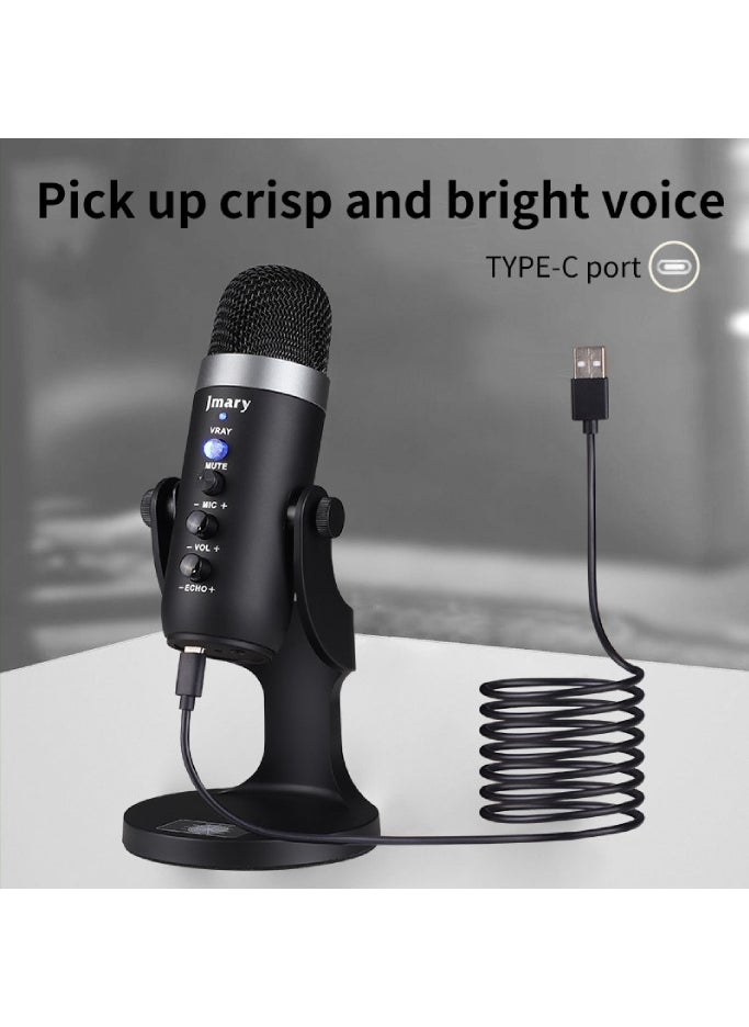 Jmary MC-PW8 USB Microphone for Podcasting, Gaming, Streaming, Recordings with Noise Reduction