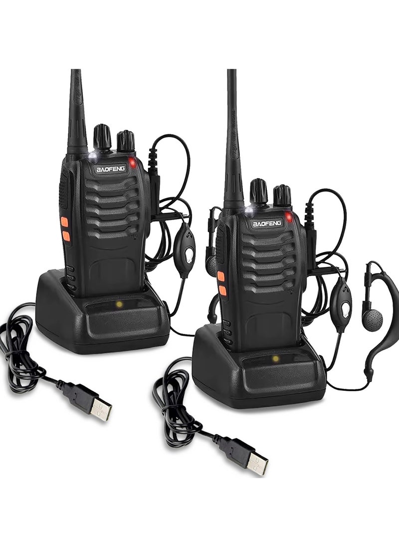 Baofeng 888s Walkie Talkie Set - Long Range 5W Two-Way Radio Pair with Charging - Durable, Easy-to-Use FM Handheld Radios for Outdoor Activities & Events