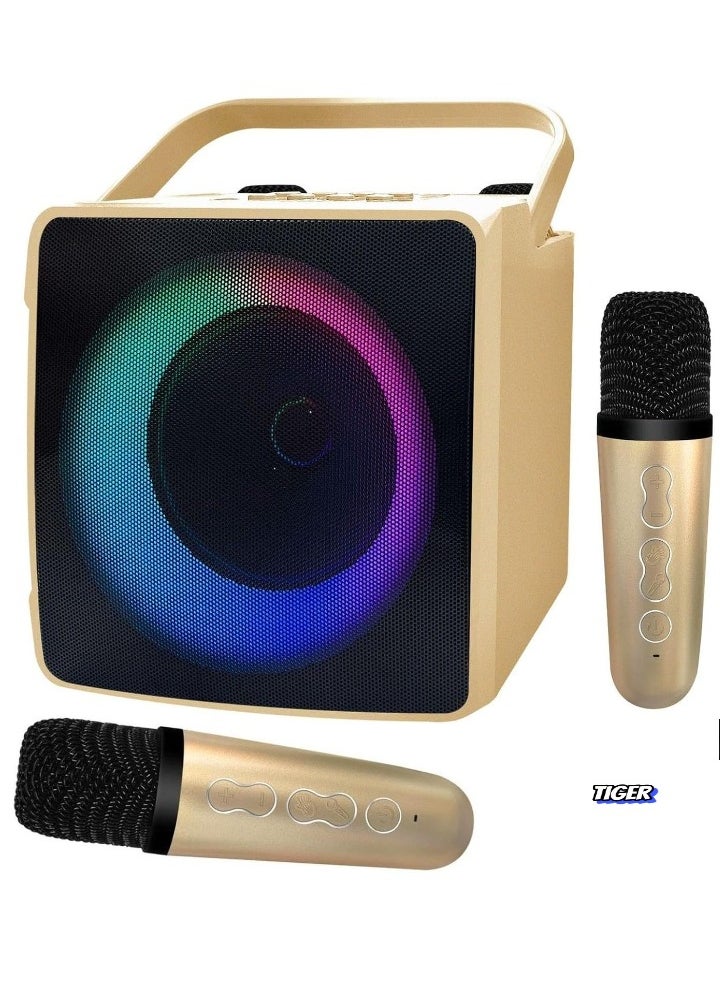 Portable Bluetooth Speaker with Dual Wireless Microphones – Home KTV Outdoor Karaoke Speaker for Parties, Events & Travel