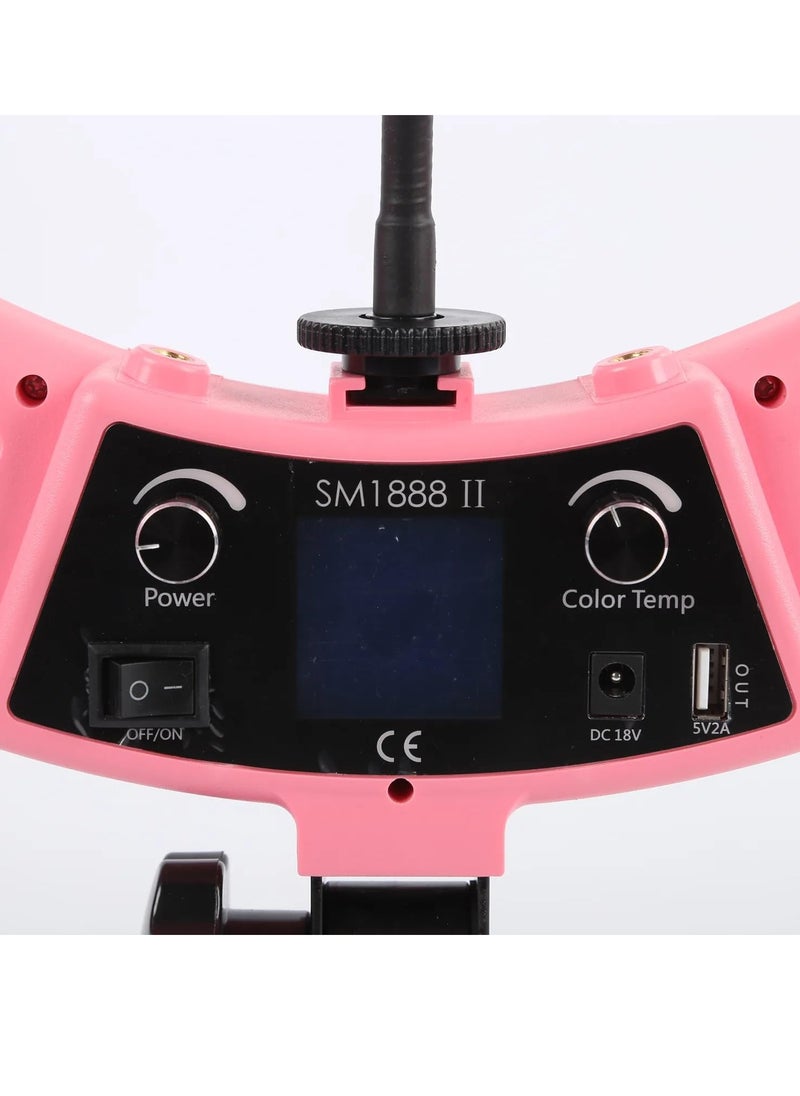 Xria SM1888 II Ring Light Size 18 inch 90W LED Ring light With Battery Slot Photographic Lighting Ring Light For Selfie Makeup live streaming (White)