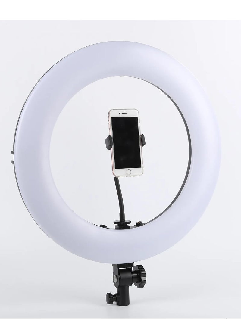 Xria SM1888 II Ring Light Size 18 inch 90W LED Ring light With Battery Slot Photographic Lighting Ring Light For Selfie Makeup live streaming (White)
