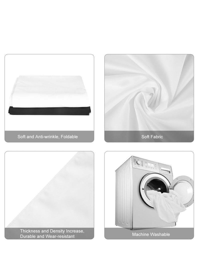 Xria 3X6m 10X20 Ft Solid Color Backdrop Photographic Background Washable Cloth Backdrop For Photo Studio Video Parties Curtain (White)