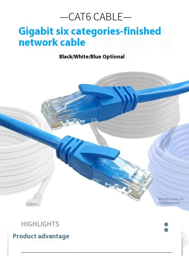 RJ45 CAT6 Ethernet LAN Network Cable Blue,30m Blue Ethernet LAN Network Internet Computer Patch Solid Wire