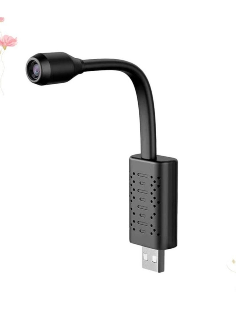 Portable WiFi Security Camera – Smart Mini Wireless USB IP Camera with Flexible 360° Rotation, Loop Video, and Motion Detection (Black) – Compact, Easy-to-Use Home Surveillance Solution