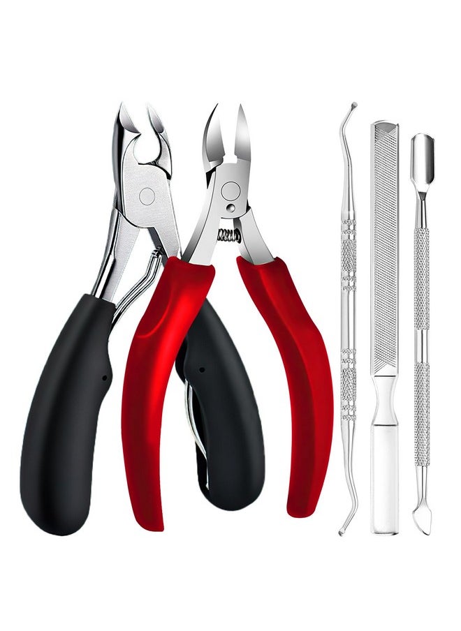 Toenail Clippers, Professional Toe Nail Clippers For Thick Toenails, 5 In 1 Super Sharp Nail Clippers Set Stainless Steel Ingrown Toenail Removal Kit For Men, Women, Seniors